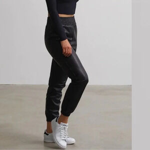 NWOT Commando Faux Leather Vegan Smocked Jogger Black Casual Women’s Small
